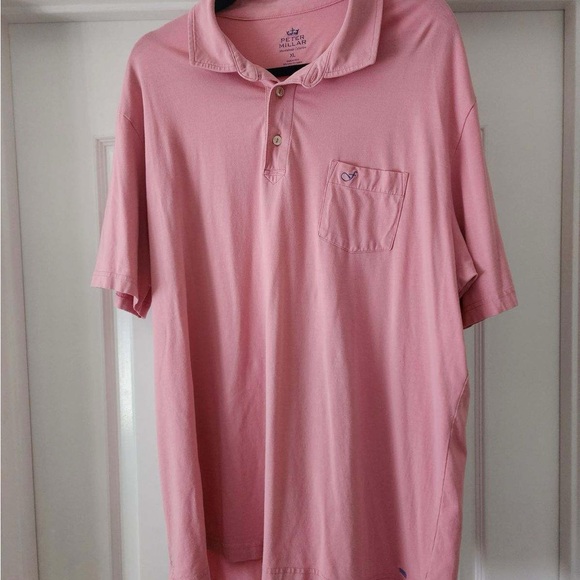Peter Millar Mountainside Solid Pink Men’s Polo XL - Picture 2 of 3